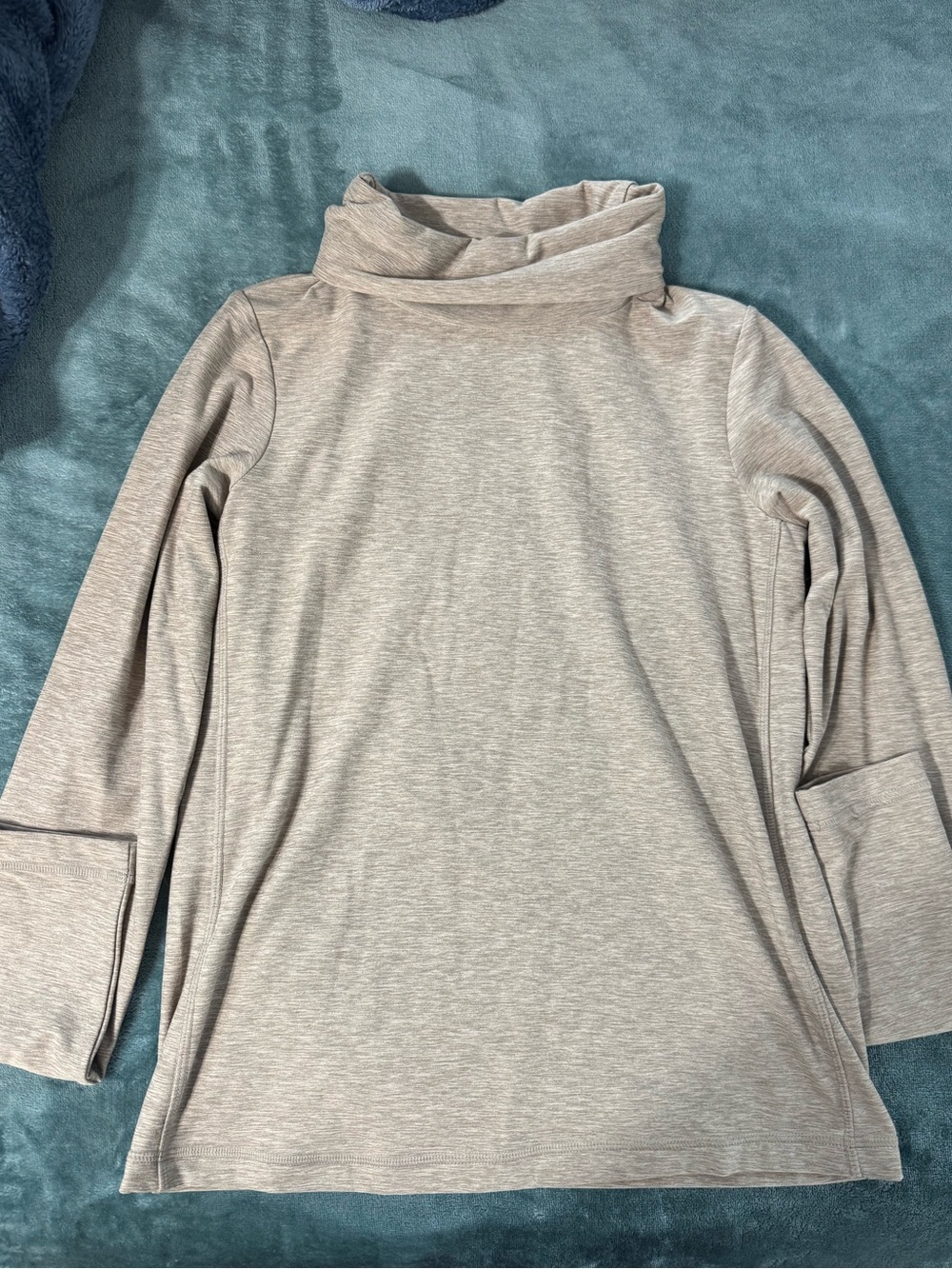 FLX by Kohls Light beige Turtleneck Long Sleeve Top